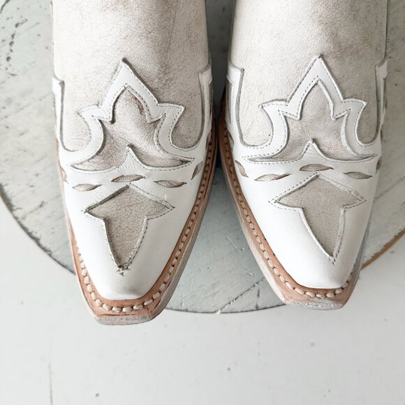 Lane CHASE THE WIND Womens Cowboy Bootie 9.5 Western Short White Cowgirl Boots - Picture 6 of 11